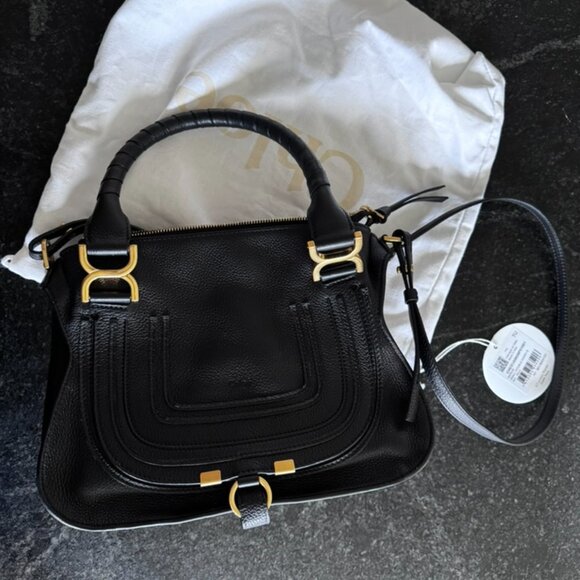 Chloe "Marcie" satchel bag in shiny calfskin leather - Picture 1 of 8